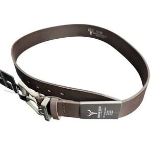 NEW American Bison Men/ Women Dark Brown Top Grain Leather Belt SZ 34 1.5" wide